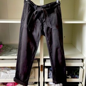 Loft mid rise tie waist cargo style pants
